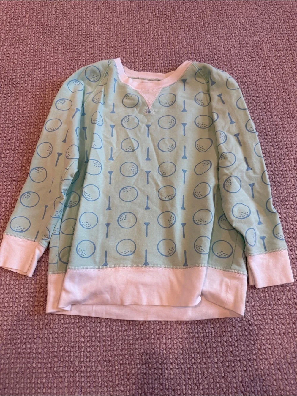 The Beaufort Bonnet Company Light Blue and Green Golf Tee Print Sweatshirt